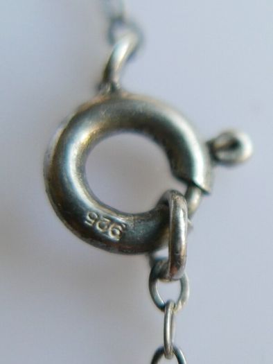 Vintage Sterling Silver 925 Drop Pendant Necklace length 15" - 1,9g