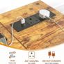 Computer Desk with Drawers Power Outlets 100x50cm Home Office Monitor Stand Gaming Table Reversible Storage Shelf Hook Small PC Workstation for Study Work Write Brown Image 6