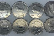 Ireland 1 pound coin lot x8 full date run all beautiful high grade coins
