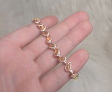 S925 silver rose gold opal bracelet STIFF CLASP