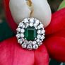 Vintage 1960s Emerald & Diamond Cluster Ring - 18ct Image 3