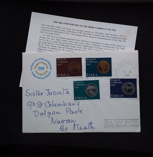 Ireland Stamps : The 50th Anniversary of The Irish Currency of 1928 , First Day Cover - 1978