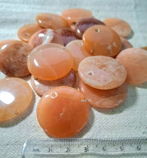 Beautiful peach aventurine worry stone to balance emotions pocket size 30mm