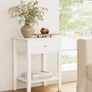 Bedside Table Chest of 1 Drawer, Bedside Cabinet Wooden Nightstand, Modern Side Table for Living Room,Bedroom,Office,White Image 4