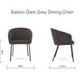 Dark Grey Fabric Dining Chairs Image 4