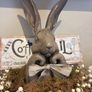 Hare in wooden etagere with metal sign  felt eggs etc Image 4