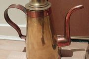 Unusual coffee pot brass &amp; copper