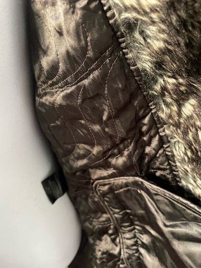 womens padded coat faux fur and suede waterproof winter size 10-12