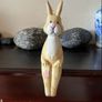 Carved Wooden Rabbit Shelf Sitter Image 3