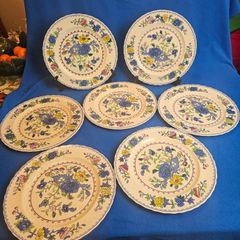 Set of 7 Masons Ironstone Regency Dinner Plates ,Less common, 27 cm in diameter ,2 pieces with the rarer export mark