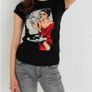 Black T-shirt with a Lady in red size 12 Image 3
