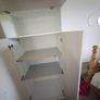 White wooden wardrobe with shelves Image 3
