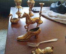 brass  ornaments x 9