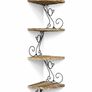 Corner Shelf Wall Mount of 4 Tier Corner Shelves Rustic Wood Floating Shelf Metal Corner Stand (MULTIPLE COLOURS) Image 2