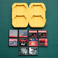 10x Compact Flash Cards and Case