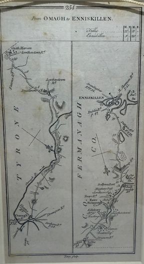 Genuine 18th Century Taylor & Skinners Roads of Ireland (Omagh, Enniskillen and Belleek)
