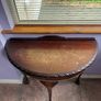 Vintage Mahogany Demi Lune Console Table Claw Foot Hall Table Image 2