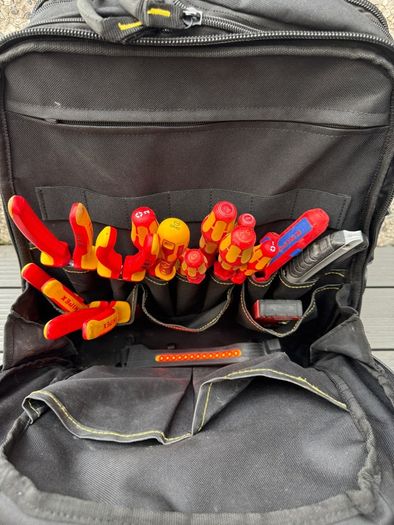 Electrician tool bag and tools