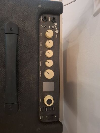 Bass guitar with case and amp