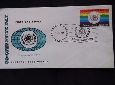 Pakistan Stamps : Co-operative Day , First Day Cover - 1967