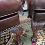 Pair of Vintage Leather Wingback Chairs  Classic Chesterfield Style Image 4