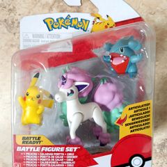Pokemon Battle Figure Set 2025 Pikachu + Galarian Ponyta + Gible PKW4097 NEW
