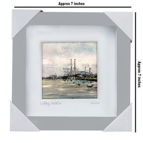 River Liffey, Dublin, 4x4in framed print by artist Helen Mathews