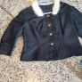 vintage black figured jacket fur collar Image 9