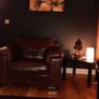 Italian leather 2 seater couch and 1 arm chair in excellent condition Image 2