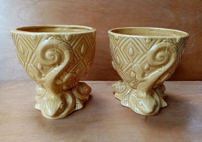 Beach Bum Berry Real Ceramic Tiki Mugs x 2 - Tiki Ceramic Goblets