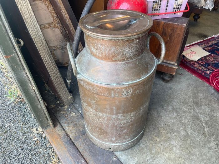 Copper coated milk churn