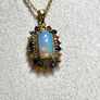 Sterling silver 925 chain with pendant, opal, sapphires and Zircons. Image 8