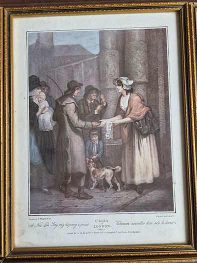 Vintage Framed Prints - "Cries of London" by Francis Wheatley (Set of 6)