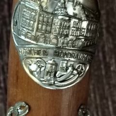 Vintage German Hiking Pole with 12 Souvenir Badges