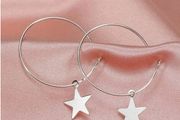 Silver earrings with star charms