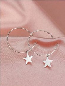 Silver earrings with star charms