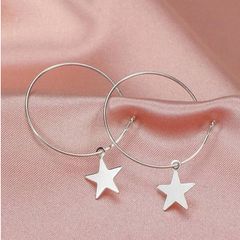 Silver earrings with star charms