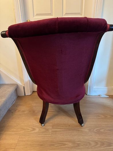 Antique Victorian Rosewood Slipper Chair