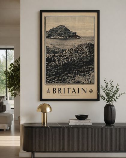 Rare Original c.1950 Giants Causeway Northern Ireland Tourism Poster  40 inches x 25 inches