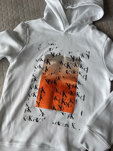 Boys Calvin Klein White Hoodie Size 10