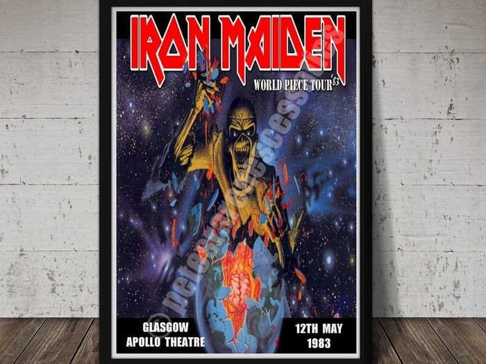 Iron Maiden Apollo Glasgow 1983 concert poster reproduction print