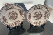 Pair of 9 inch fruit basket plates by masons