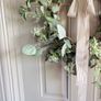 New bespoke very rustic 60cm diameter twig and seeded eucalyptus wreath with brown stripe bow Image 4