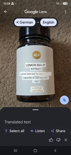 Full Spectrum Lemon Balm Extract 200mg x 90