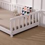 Children's Bed with Fall Protection Including Slatted Frame, 90 x 200 cm, White, Solid Pine Wood (White, 90 x 200 cm), Kindebett 80x160 90x200 Image 4