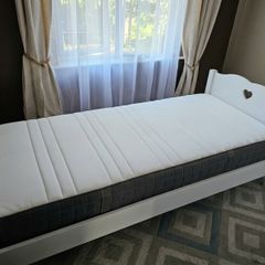 High Quality Single Bed - White, Very Good Condition, Vipack - Amori
