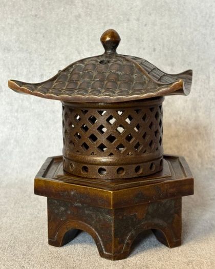 Antique Chinese Bronze Pagoda Latern/Incense Burner