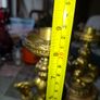 Very Heavy Antique Brass and Marble Elegant Pair of Angelic Candle Holders, Angel on Fish, Image 10