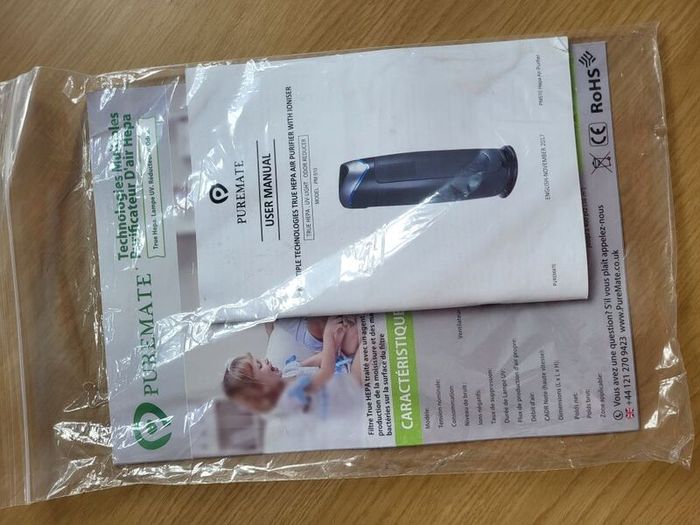 Puremate HEPA Air Purifier and Ioniser with UV-C Sanitiser Eliminates viruses