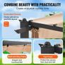 10'x10' Outdoor Retractable Pergola with Sun Shade Canopy Aluminum Beige Image 5